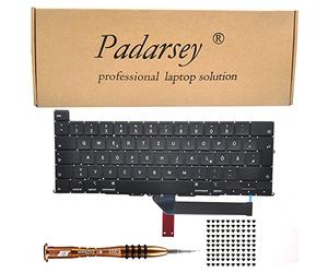 Pardarsey Clavier allemand QWERTZ de rechange compatible avec MacBook Pro 16" avec Touch Bar A2141 publié en 2019 + vis de clavier + tournevis