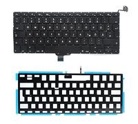 Pardarsey Clavier d'ordinateur portable de rechange allemand QWERTZ DE pour MacBook Pro Unibody 33,8 cm 13,3" A1278 A1279 A1280 2008 2009 2010 2011 2012 avec rétroéclairage