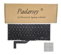 Pardarsey Clavier d'ordinateur portable de rechange QWERTZ pour MacBook Pro 15" A1398 2013 2014 2015 Retina avec vis (disposition allemande du clavier)