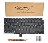 Pardarsey Clavier QWERTZ de rechange allemand compatible avec MacBook Air Retina 13" M1 A2337 fin 2020 + vis + tournevis