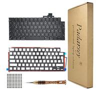 Pardarsey Clavier QWERTZ de rechange rétroéclairé allemand compatible avec MacBook Air M2 Retina 13,6" A2681 2022 Bleu foncé (minuit) Clavier année + vis + tournevis