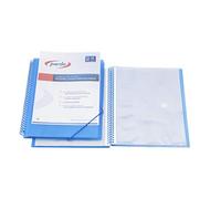 Pardo 845003 - Classeur 50 pochettes spirales avec élastiques PP, bleu
