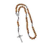 Pardon Crucifix Rosaire Perles en Bois Collier De Chaîne De Chaîne Bijoux Spirituel Religieux Chrétien pour Les Accessoires Pleine Conscience Catholique