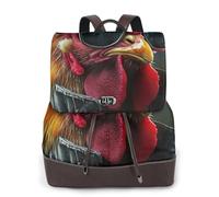 Pardon, lunettes de soleil, grand coq, sac à dos de voyage, sac à dos décontracté, sac à dos en cuir imprimé pour femme pour le travail