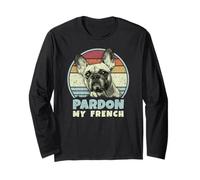 Pardon My French - Rétro Funny Frenchie | Bouledogue français Manche Longue