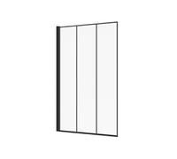 IDMarket - Pare Baignoire 1 volet 70x120 cm sérigraphié Effet verrière avec profilé en Aluminium Noir