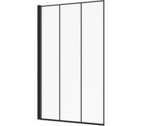 IDMarket - Pare Baignoire 1 volet 70x120 cm sérigraphié Effet verrière avec profilé en Aluminium Noir