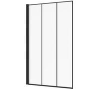 IDMarket - Pare baignoire 1 volet 80x140 cm sérigraphié effet verrière avec profilé en aluminium noir