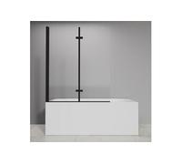 Pare-baignoire 2 volets MAGGY GELCO DESIGN 100 x 140 cm noir mat pivotant pliant