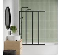 Pare Baignoire 4 volets - GELCO - LEXIA Noir - 110 x 140