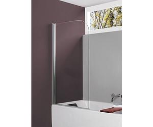 Pare-baignoire à volet pivotant réversible 6 mm - profilé argent brillant - Arty LEDA