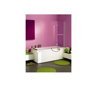Pare-baignoire ANCOMALIN, 2 volets pliables relevable et pivotant en verre securit transparent 5mm, profil Silver