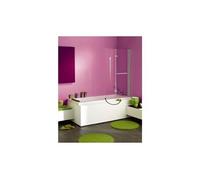 Pare-baignoire ancomalin, avec profil blanc, 2 volets pliables relevable et pivotant en verre securit transparent 5mm