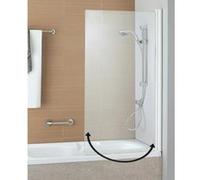 Pare-baignoire ANCOSWING, 1 volet pivotant en verre securit transparent 5mm, profil blanc G