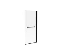 Pare baignoire avec porte-serviette en métal noir mat au style industriel - 70 x 140 cm - TOBIN