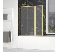 Pare baignoire avec Volet Pivotant 70+30x130cm - Finition Or Doré Brossé - GOLDY CONTOURING SCREEN