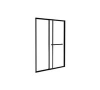 Pare baignoire coulissant noir mat avec porte serviette - 120x140 cm - WAIMEA