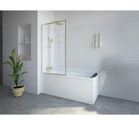 Vente-unique - Pare baignoire doré - 70 x 140 cm - Verre trempé - BRADENTON