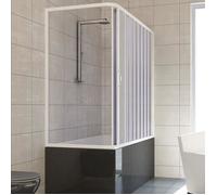 Pare baignoire douche en Plastique PVC - Nadia Latérale - 70x170 cm - Porte pliante - Blanc Mat