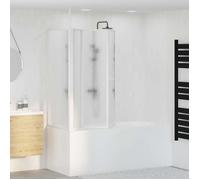 Pare baignoire en L - vidaXL - 4 panneaux pliables - Blanc - 70x120x137 cm