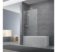Pare-baignoire fixe en verre, 150x80cm, Chrome (SIKOVZPEV150)