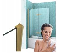Pare-baignoire Fixe SILLA GARETT - 120x150 cm - Paroi de baignoire Doré brossé