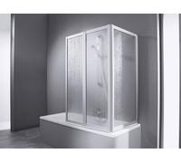 Pare-baignoire HÜPPE Combinett 2, 3 éléments, avec segment large, largeur 700mm, hauteur 1400mm, AC0701087322, Cabines de douche: Verre profilé argenté mat ESG clair avec ANTI-PLAQUE