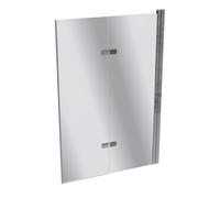 Pare-baignoire HÜPPE Design pure, porte pliante battante, fixation à droite, largeur 1000mm, hauteur 1500mm, 8P2401092381, Cabines de douche: Profil couleur chrome brillant Verre miroir ESG avec ANTI-