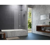 Pare-baignoire HÜPPE Design pure, porte pliante battante, fixation à droite, largeur 1200mm, hauteur 1500mm, 8P2402092373, Cabines de douche: Profil couleur chrome brillant verre ESG Privatima