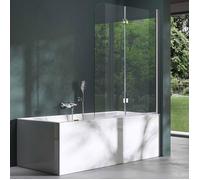 Pare-baignoire Mai & Mai 120x140cm 2 volets en verre ESG avec revêtement nano easy clean C1408