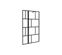 Pare baignoire noir mat au style industriel avec volet pivotant - 120 x 140 cm - OBELINI