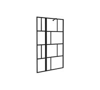 Pare baignoire noir mat au style industriel avec volet pivotant - 120 x 140 cm - OBELINI