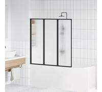 Pare Baignoire, Paroi de Douche Paroi de Baignoire Noir 120 x 2 x 117 cm Aluminium