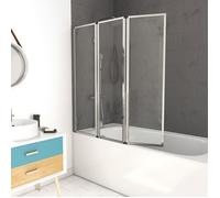 Pare baignoire Pivotant 3 Volets Chrome - 125x143 cm - Verre Trempé 4 mm - ZAGGY CHROME