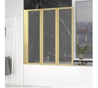 Pare baignoire Pivotant 3 Volets Or Brossé - 125x143 cm - Verre Trempé 4 mm - ZAGGY GOLD