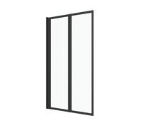 Pare baignoire Pivotant 70x120cm - 2 Volets Noir Mat - Verre Trempé 4mm - DUPLO