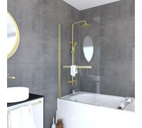 Pare-Baignoire Pivotant avec Porte-Serviette 85x150cm - Or Doré Brossé - Verre 6mm - TSHAPE GOLDY