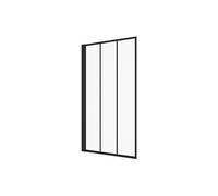 Pare-baignoire pivotant noir mat look atelier - 80 x 140 cm - DOLANA