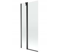 Pare-baignoire Pivotant SILLA - 80x150 cm - Paroi de baignoire Noir