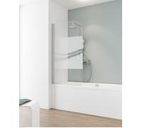 Pare baignoire pliant 80x140 cm, 1 volet pivotant, verre décor liane, profilé aspect chromé, Schulte