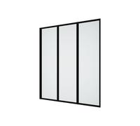 Pare baignoire pliant en métal style atelier - Noir mat - 120 x 140 cm - DISTRICT