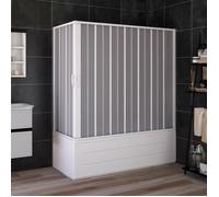 Pare-baignoire pliante en PVC blanc 70x170 cm FORTE - Modèle Flex - Ouverture centrale - Hauteur 150 cm