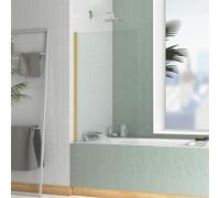 Pare-baignoire Rabattable 70x120cm - Profilé finition Or Brossé - Verre Trempé 4mm - ELEMENTARY