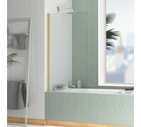 Pare-baignoire Rabattable 70x130cm - Profilé finition Or Brossé - Verre Trempé 4mm - ELEMENTARY