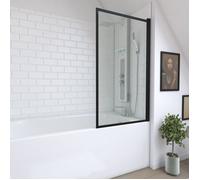 AURLANE Pare Baignoire Rabattable 75x130cm - Finition Noir Mat - Dark Contouring Screen