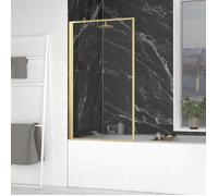 Pare baignoire rabattable 80x140cm - Finition Or Doré Brossé - GOLDY CONTOURING SCREEN