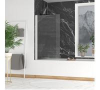 Pare-baignoire Rabattable 80x140cm - Profilé Blanc - Verre Trempé Ondulé 5mm - WAVY