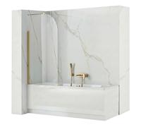 Pare-baignoire Rea Travis 80 Or brossé 0 8x80x140cm