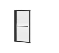 Pare baignoire relevable et pivotant avec porte serviette - Noir mat - 120 x 140 cm - VESLIRA