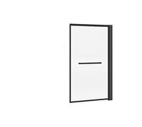 Pare baignoire relevable et pivotant avec porte serviette - Noir mat - 80 x 140 cm - VESLIRA
